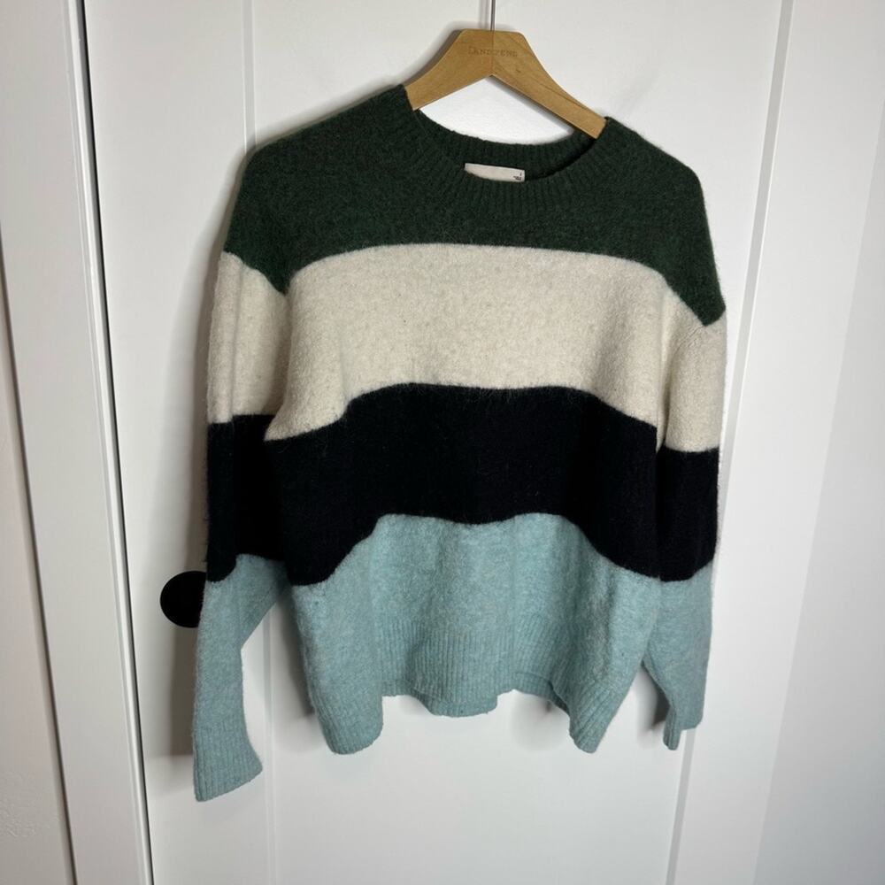 Aritzia Wilfred Cipriana Colorblock Stripe Knit Sweater Wool Alpaca Size 2